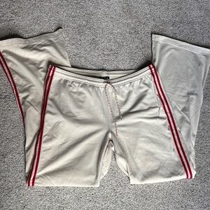 Gap Cream Track Pants with Red Side Stripes